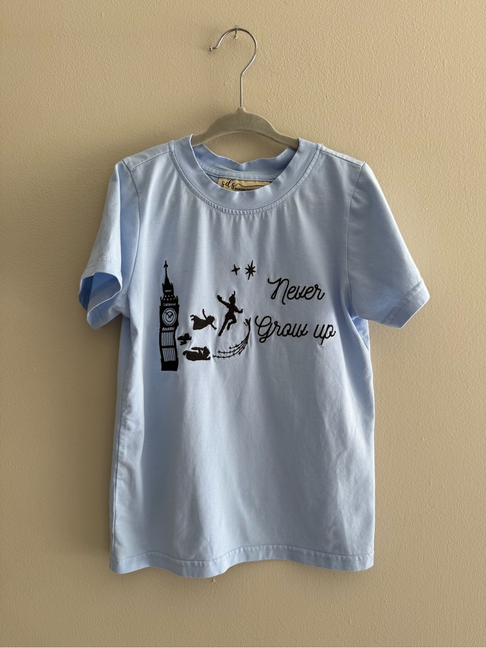 Southern Darlin’ Smocks Boys Blue Boutique Disney Peter Pan Embroidered Shirt